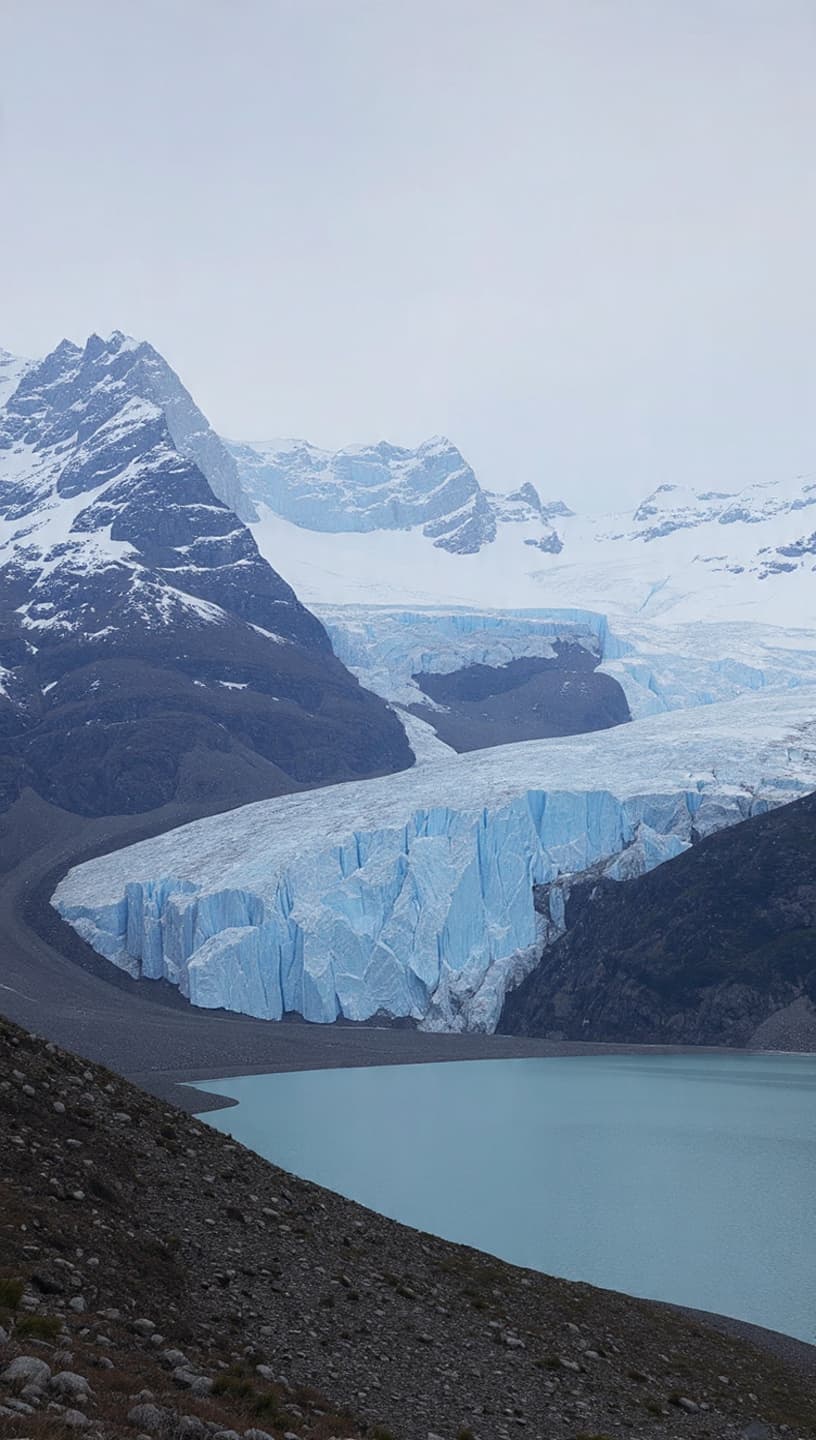 Glaciar con tonos celestes de Aurora POS